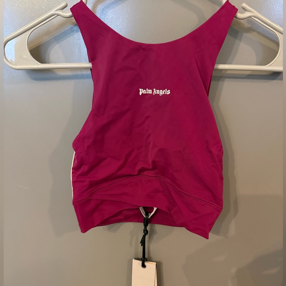 Palm Angels Women's Burgundy Crop Top